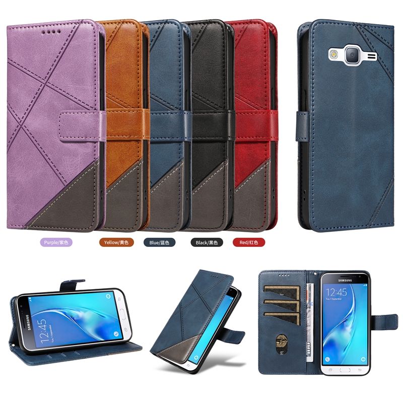 PU Leather Wallet Case For Samsung Galaxy J310/Galaxy J3 2016 Flip Stand Card Book Phone Cover