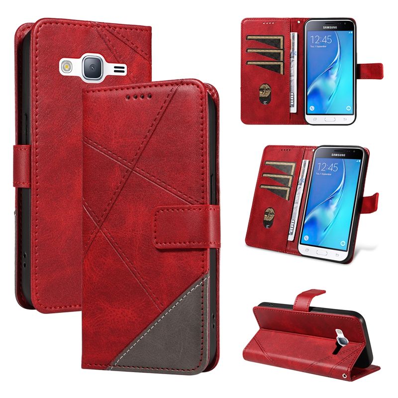 PU Leather Wallet Case For Samsung Galaxy J310/Galaxy J3 2016 Flip Stand Card Book Phone Cover