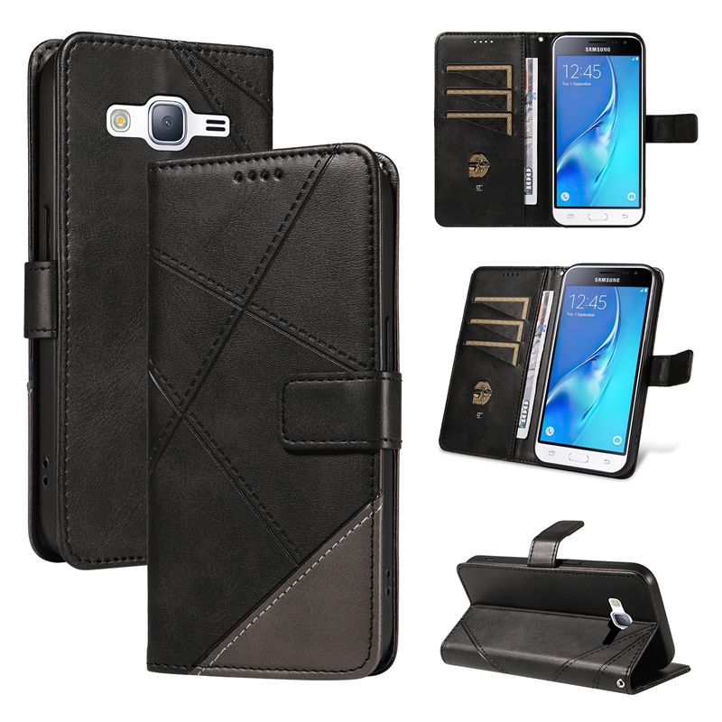 PU Leather Wallet Case For Samsung Galaxy J310/Galaxy J3 2016 Flip Stand Card Book Phone Cover