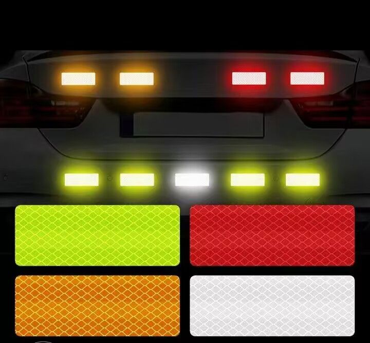 10PCS Car Rear Bumper Reflective Strip Safety Warning Signs Reflective Stickers Anti-scratch Car Exterior Protection Accessories