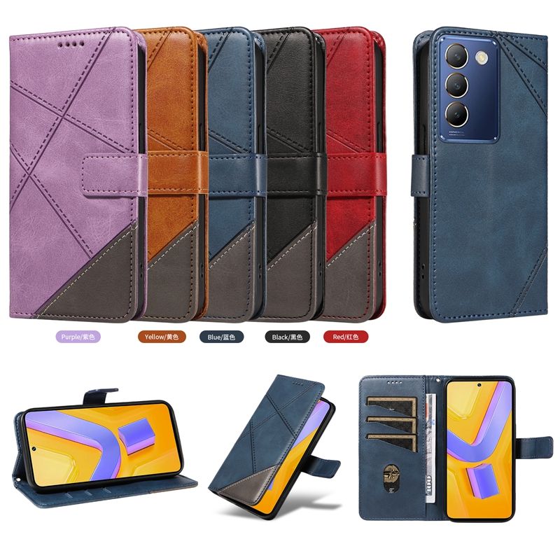Leather Case For Vivo V40 SE 5G Vivo Y100 5G (Indian version) /Vivo Y200E 5G/ V30 lite (Indian version) Flip Wallet Magnetic Phone Book Cover