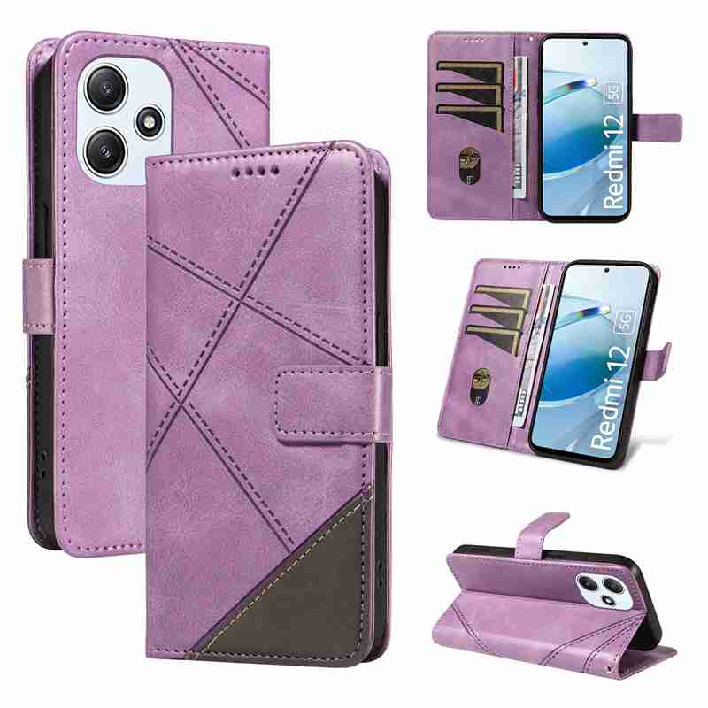 (katu2024) PU Leather Wallet Case For Xiaomi Redmi 12 4G 5G /Redmi Note 12R /Xiaomi Poco M6 Pro 5G Flip Stand Card Book Phone Cover