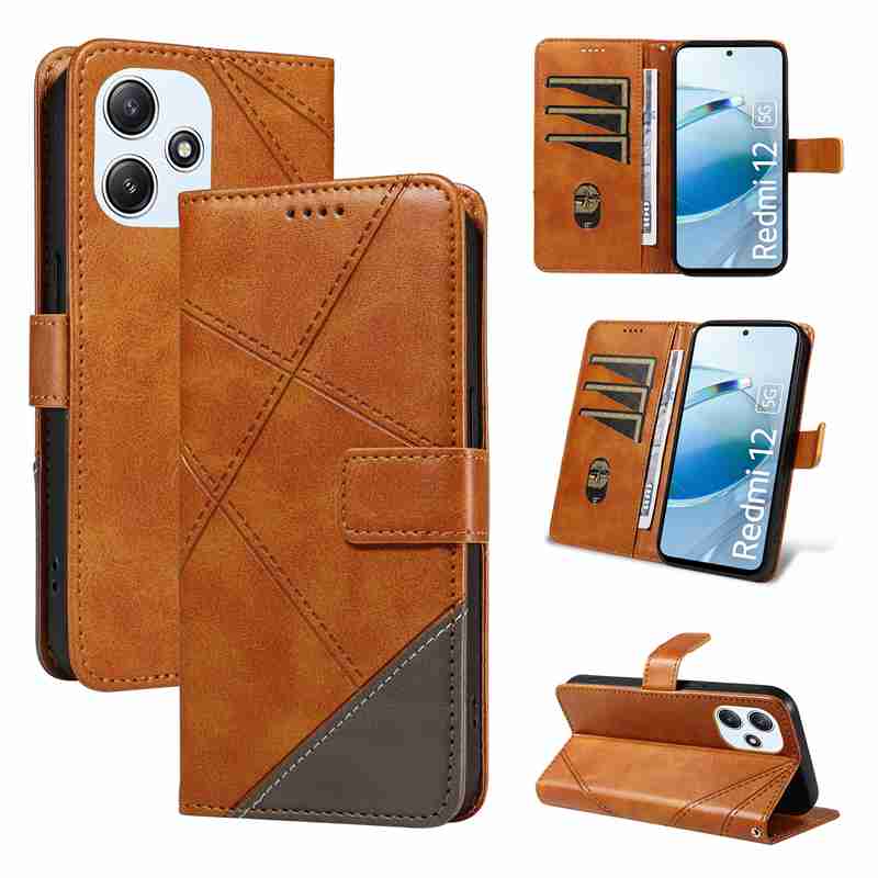 (katu2024) PU Leather Wallet Case For Xiaomi Redmi 12 4G 5G /Redmi Note 12R /Xiaomi Poco M6 Pro 5G Flip Stand Card Book Phone Cover