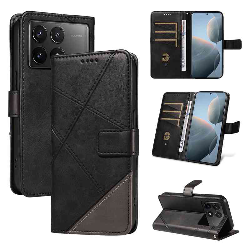 (katu2024) PU Leather Wallet Case For Xiaomi Redmi K70 Xiaomi poco F6 Pro Flip Stand Card Book Phone Cover