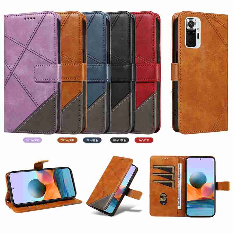 (katu2024) PU Leather Wallet Case For Xiaomi Redmi Note 10 pro 4G Flip Stand Card Book Phone Cover