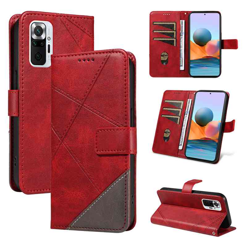(katu2024) PU Leather Wallet Case For Xiaomi Redmi Note 10 pro 4G Flip Stand Card Book Phone Cover