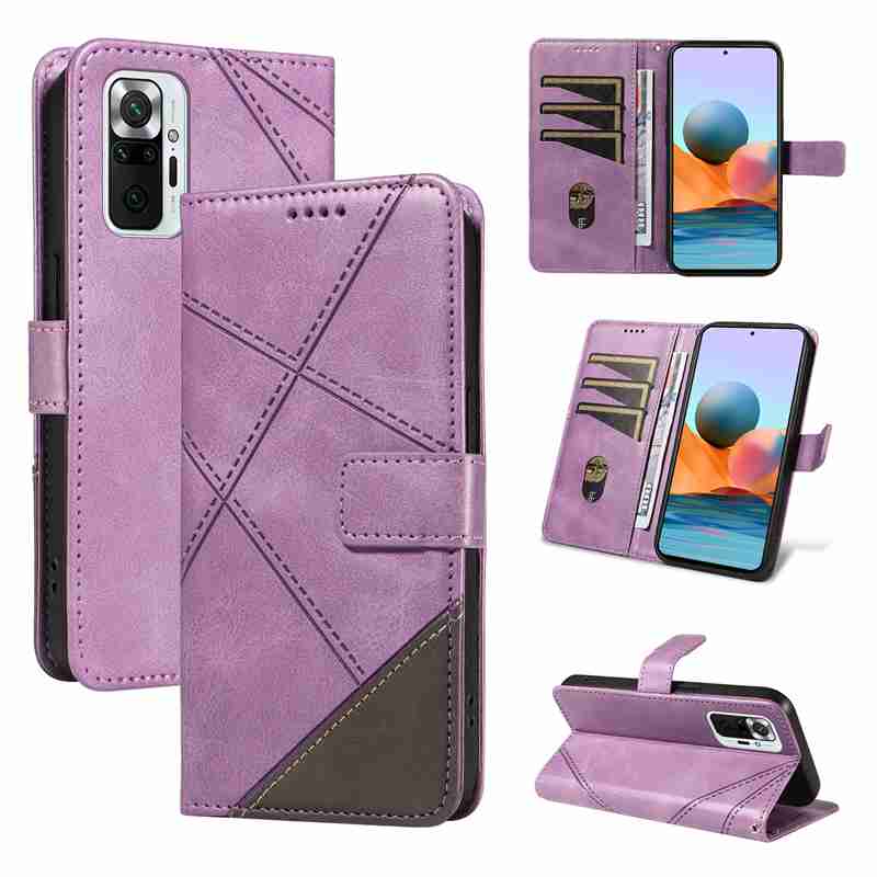 (katu2024) PU Leather Wallet Case For Xiaomi Redmi Note 10 pro 4G Flip Stand Card Book Phone Cover
