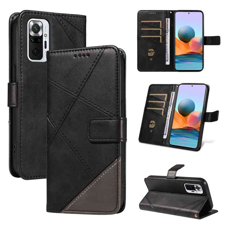 (katu2024) PU Leather Wallet Case For Xiaomi Redmi Note 10 pro 4G Flip Stand Card Book Phone Cover