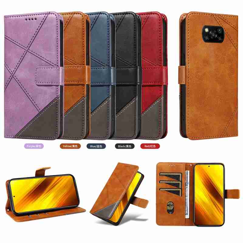 (katu2024) PU Leather Wallet Case For Xiaomi Poco X3 nfc Flip Stand Card Book Phone Cover
