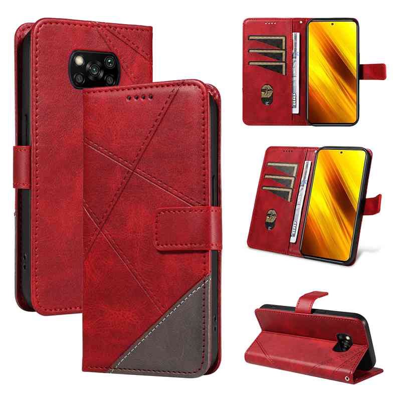(katu2024) PU Leather Wallet Case For Xiaomi Poco X3 nfc Flip Stand Card Book Phone Cover