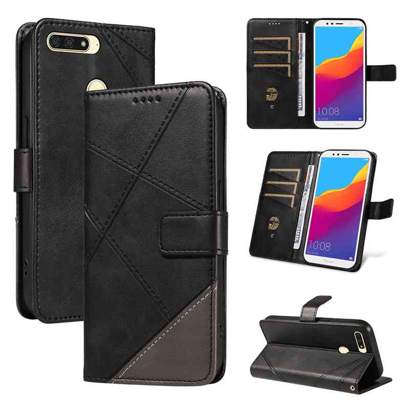 (katu2024) PU Leather Wallet Case For Huawei Y6 2018/Y6 prime 2018/Honor 7A Enioy 8E/Honor 7A Pro Flip Stand Card Book Phone Cover