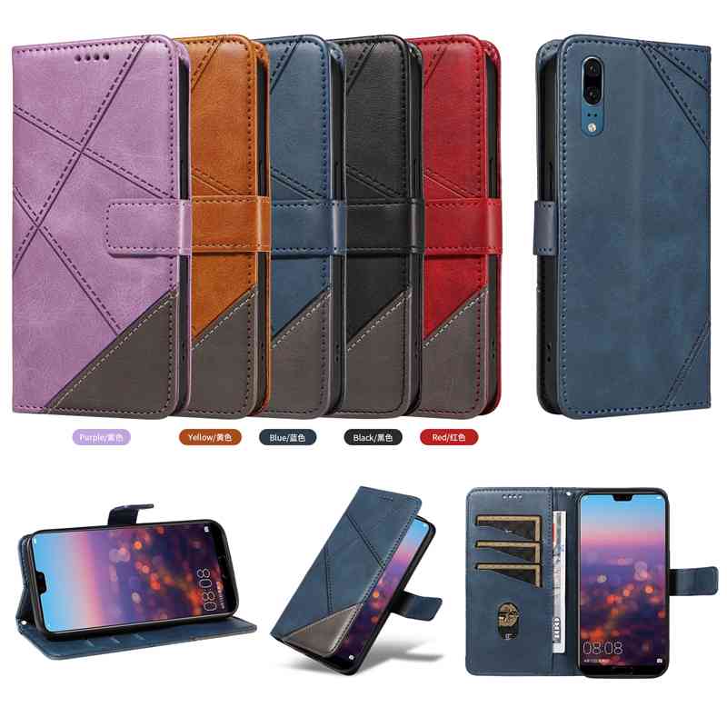 (katu2024) PU Leather Wallet Case For Huawei P20 Flip Stand Card Book Phone Cover