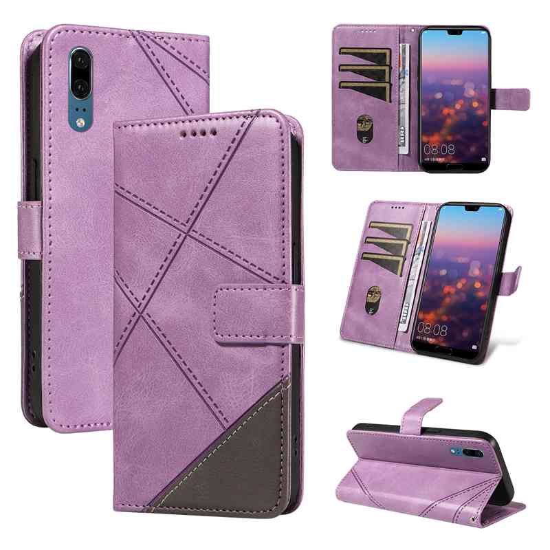 (katu2024) PU Leather Wallet Case For Huawei P20 Flip Stand Card Book Phone Cover
