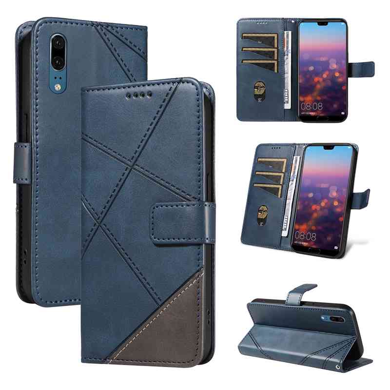 (katu2024) PU Leather Wallet Case For Huawei P20 Flip Stand Card Book Phone Cover