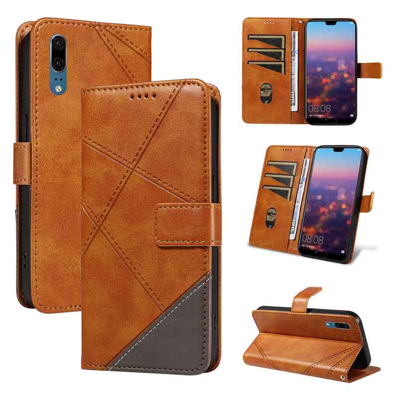 (katu2024) PU Leather Wallet Case For Huawei P20 Flip Stand Card Book Phone Cover