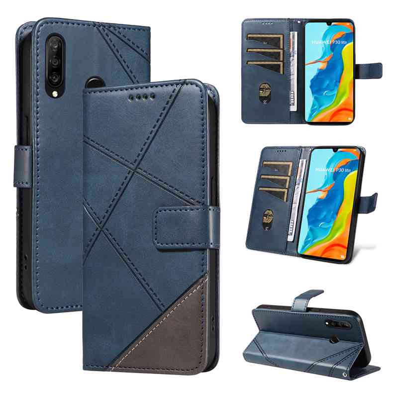 (katu2024) PU Leather Wallet Case For Huawei P30 Lite Flip Stand Card Book Phone Cover