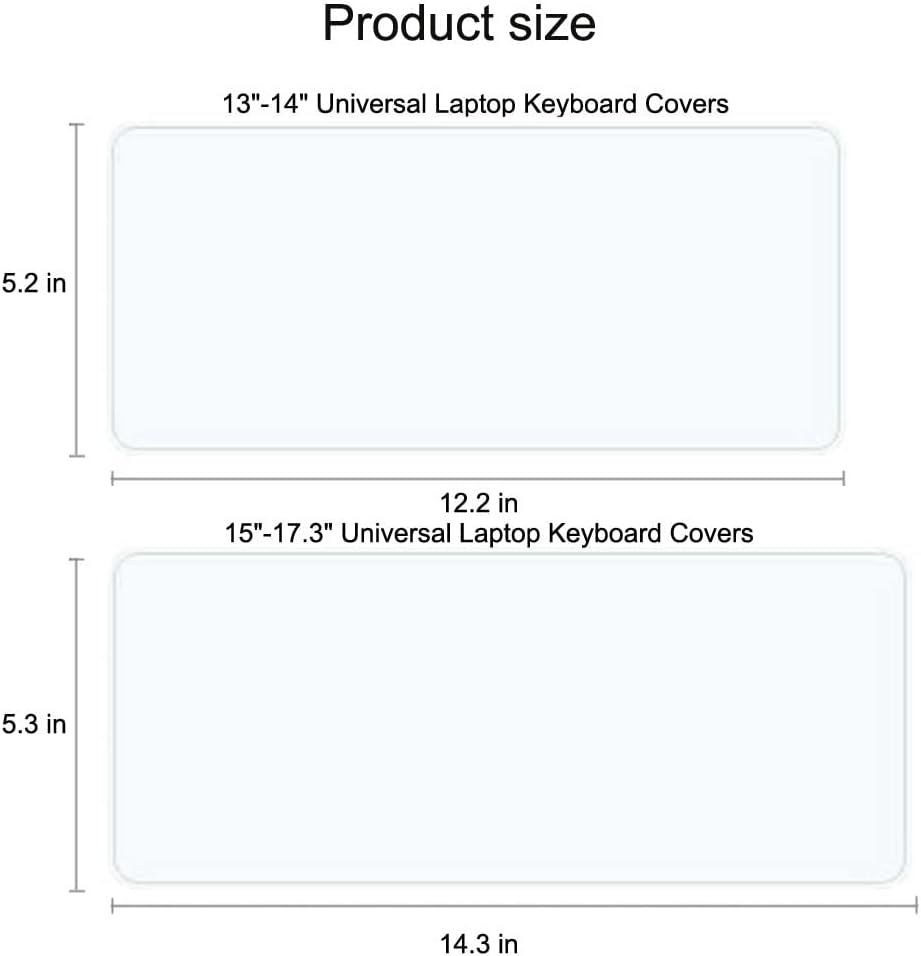 Universal Keyboard Protector Cover Skin for Laptop Notebook 13" 14" 15.6" inch,Ultra Thin Silicone Waterproof Dustproof Keyboard Protector Skin (15"-17.3" Universal Laptop Keyboard Covers)