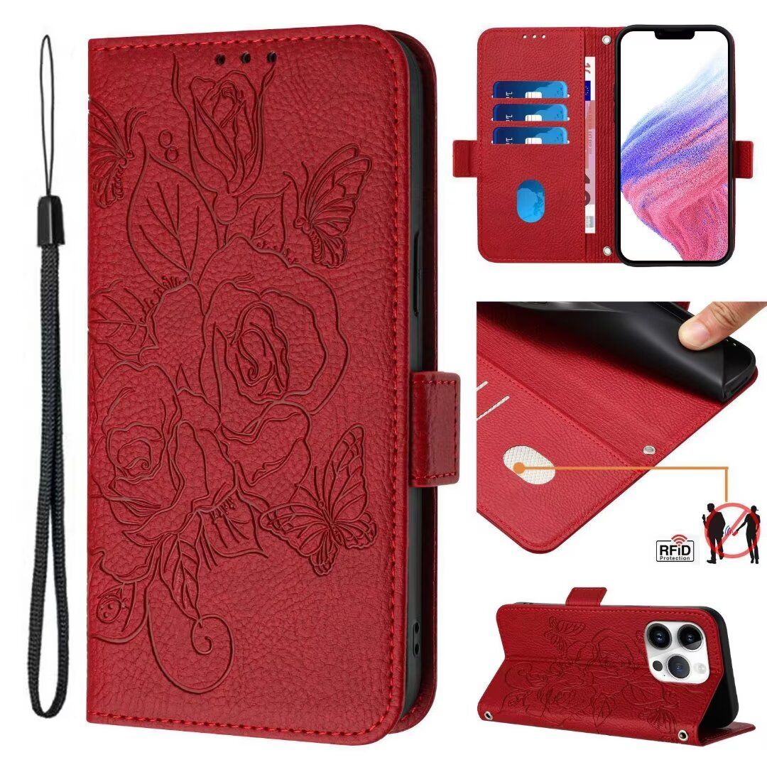 Leather Phone Case For iphone 11 Pro/iphone 11 Pro Max (6.5 inch)/iphone 12 Mini/iphone 12 (6.1)/iphone 12 Pro/iphone 13 Mini/For iphone 13 Pro Max/iphone 14 Wallet Lanyard Cover