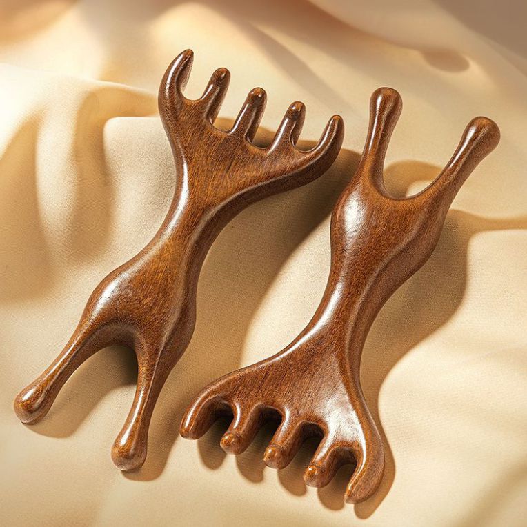 Natural Wooden Nose Guasha Massage Tools Anti-Static, Eyes Facial Wood Gua Sha Tool,face Manual Massager Tool, Multifunctional Handheld Meridians Acupoint Massage Tool