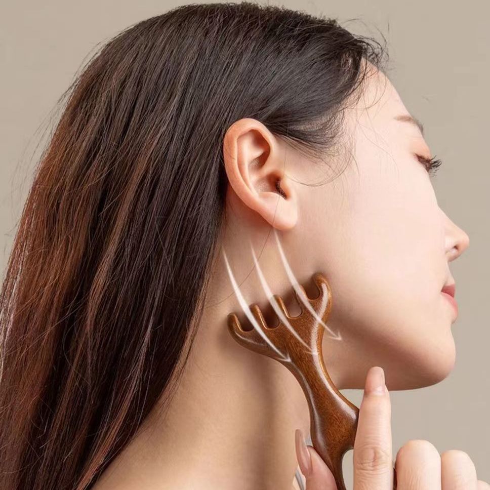 Natural Wooden Nose Guasha Massage Tools Anti-Static, Eyes Facial Wood Gua Sha Tool,face Manual Massager Tool, Multifunctional Handheld Meridians Acupoint Massage Tool