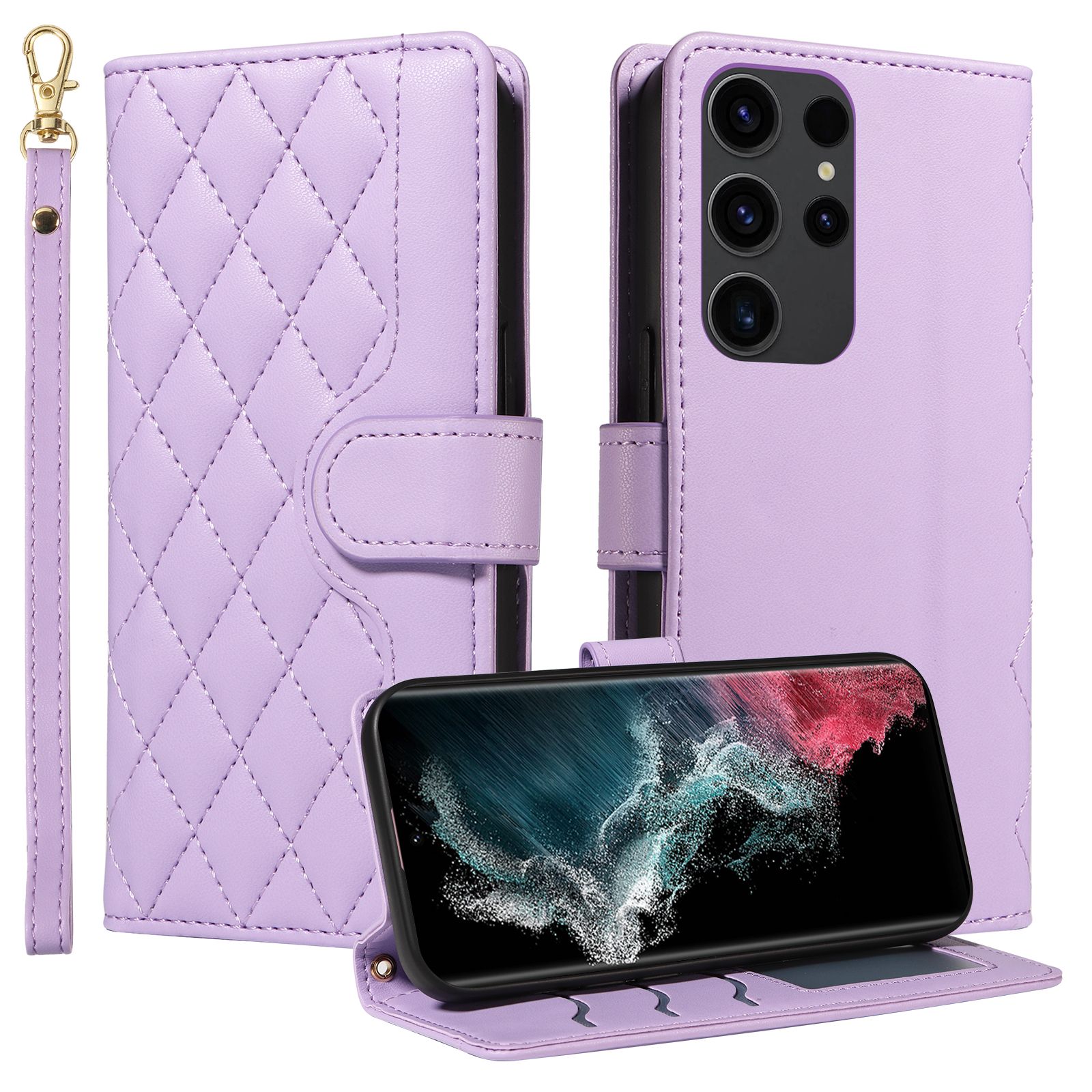 Wallet Case For Samsung Galaxy S22 Ultra Leather Flip Stand Phone Bags Cover