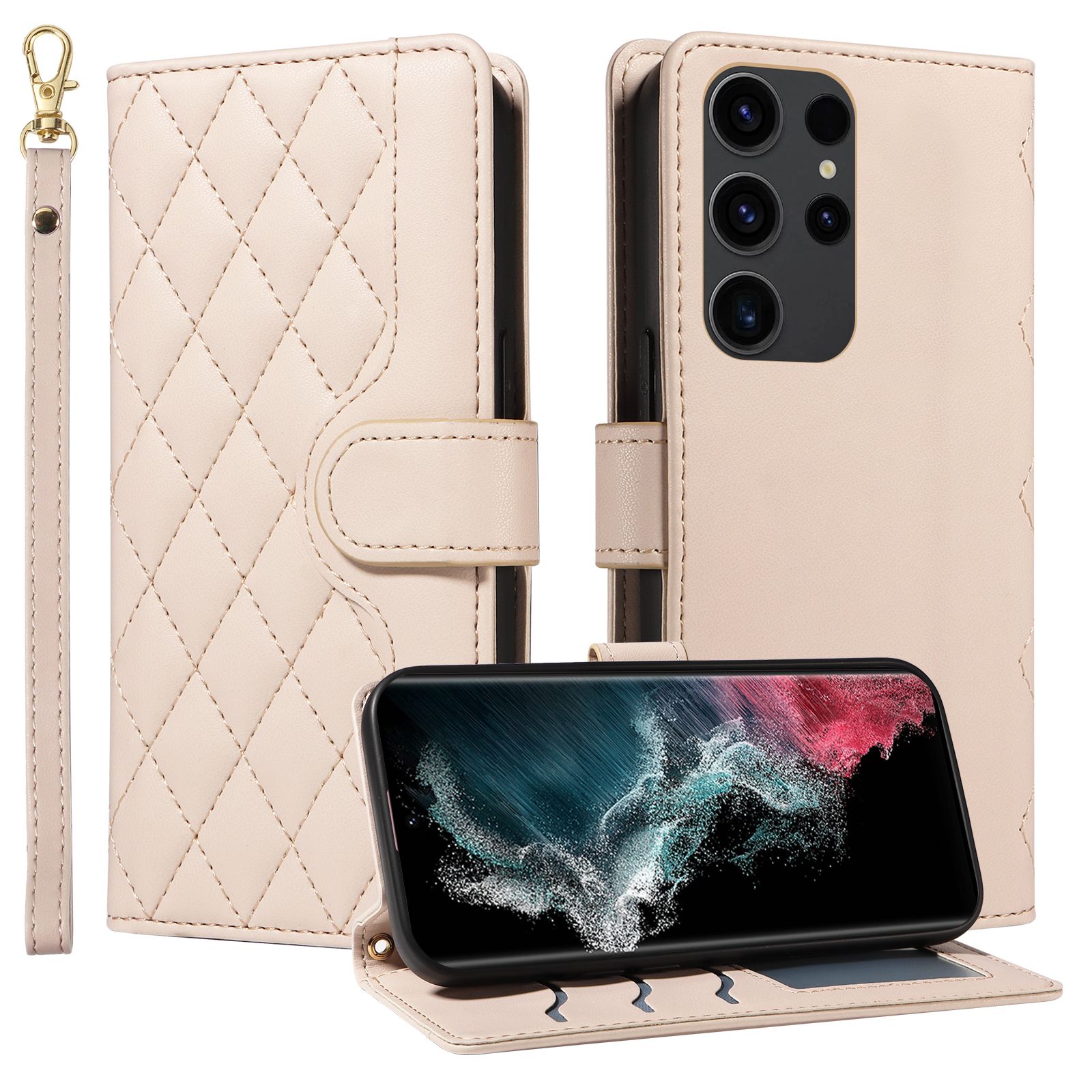 Wallet Case For Samsung Galaxy S22 Ultra Leather Flip Stand Phone Bags Cover