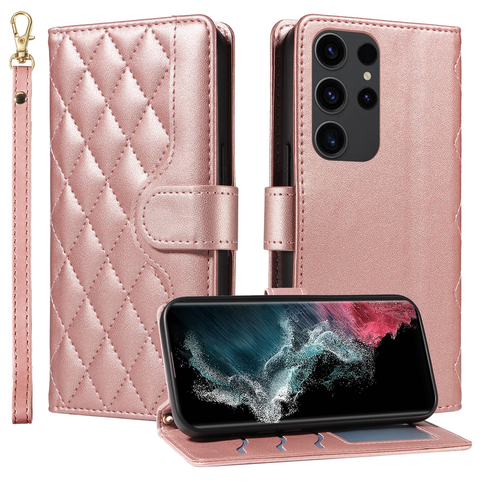 Wallet Case For Samsung Galaxy S22 Ultra Leather Flip Stand Phone Bags Cover