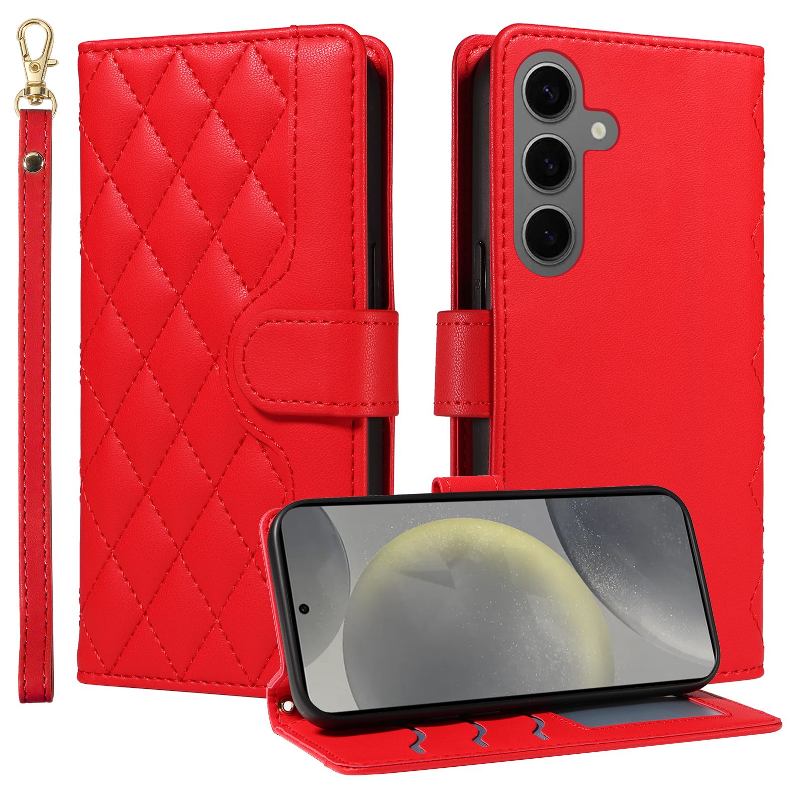 Wallet Case For Samsung Galaxy S24 Leather Flip Stand Phone Bags Cover