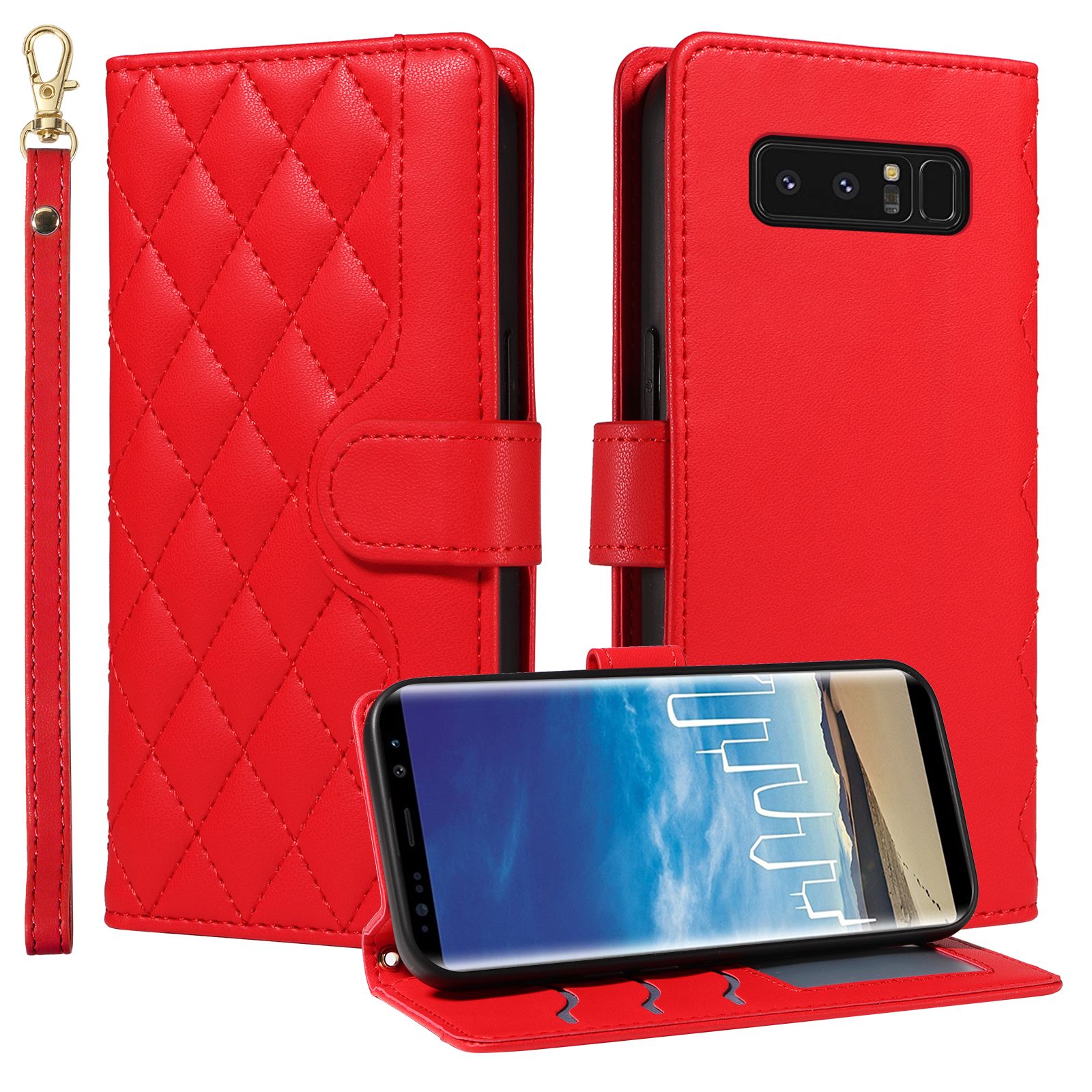 Wallet Case For Samsung Galaxy Note 8 Leather Flip Stand Phone Bags Cover