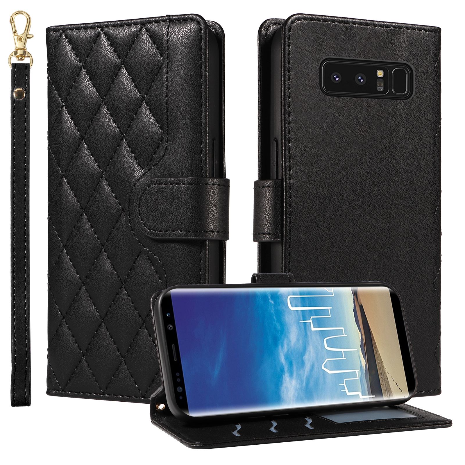 Wallet Case For Samsung Galaxy Note 8 Leather Flip Stand Phone Bags Cover