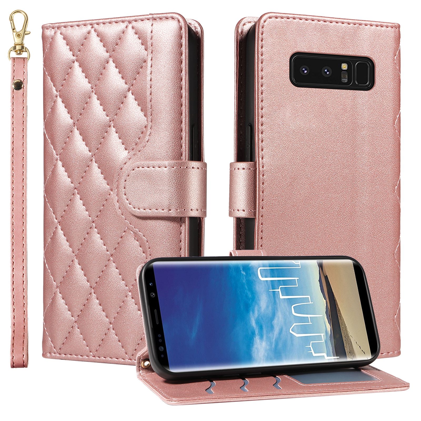 Wallet Case For Samsung Galaxy Note 8 Leather Flip Stand Phone Bags Cover