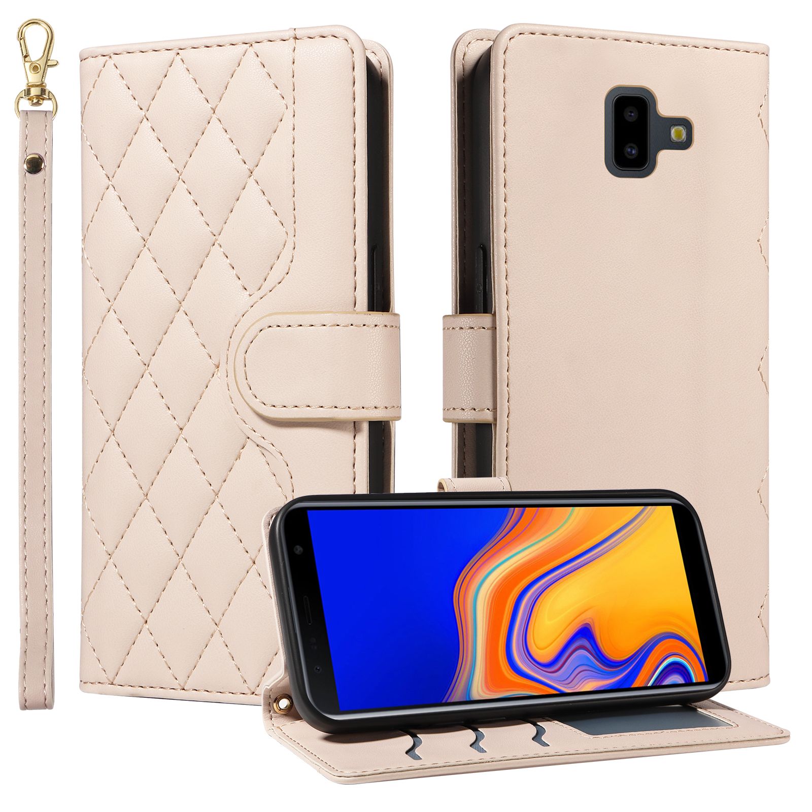 Wallet Case For Samsung Galaxy J6 Plus 2018 Leather Flip Stand Phone Bags Cover