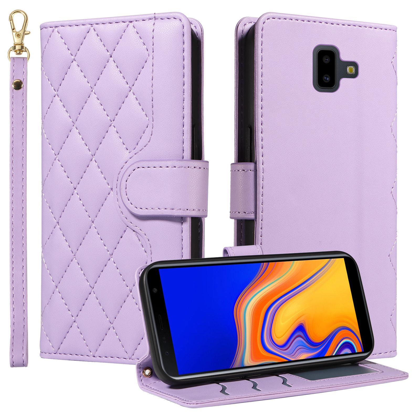 Wallet Case For Samsung Galaxy J6 Plus 2018 Leather Flip Stand Phone Bags Cover
