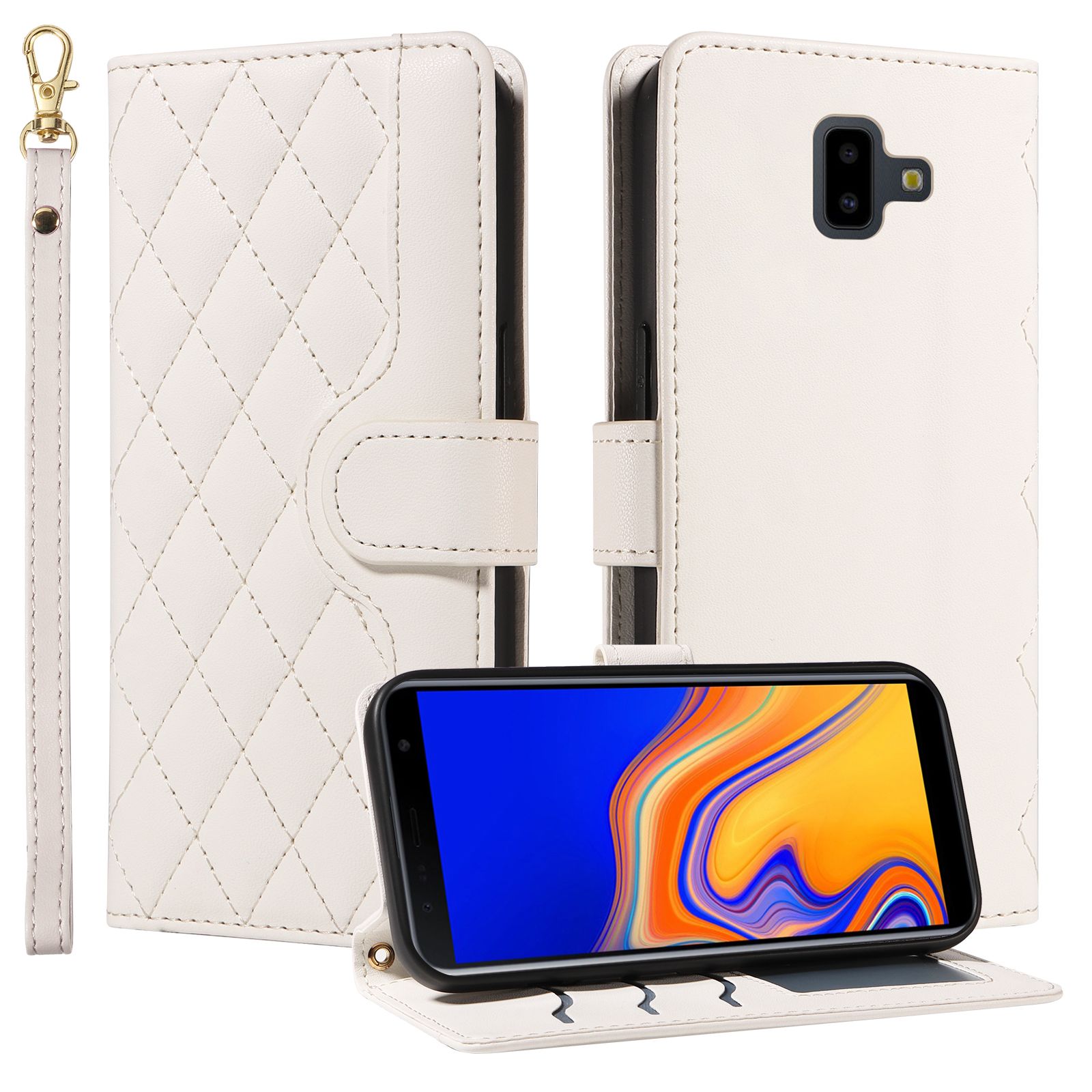 Wallet Case For Samsung Galaxy J6 Plus 2018 Leather Flip Stand Phone Bags Cover