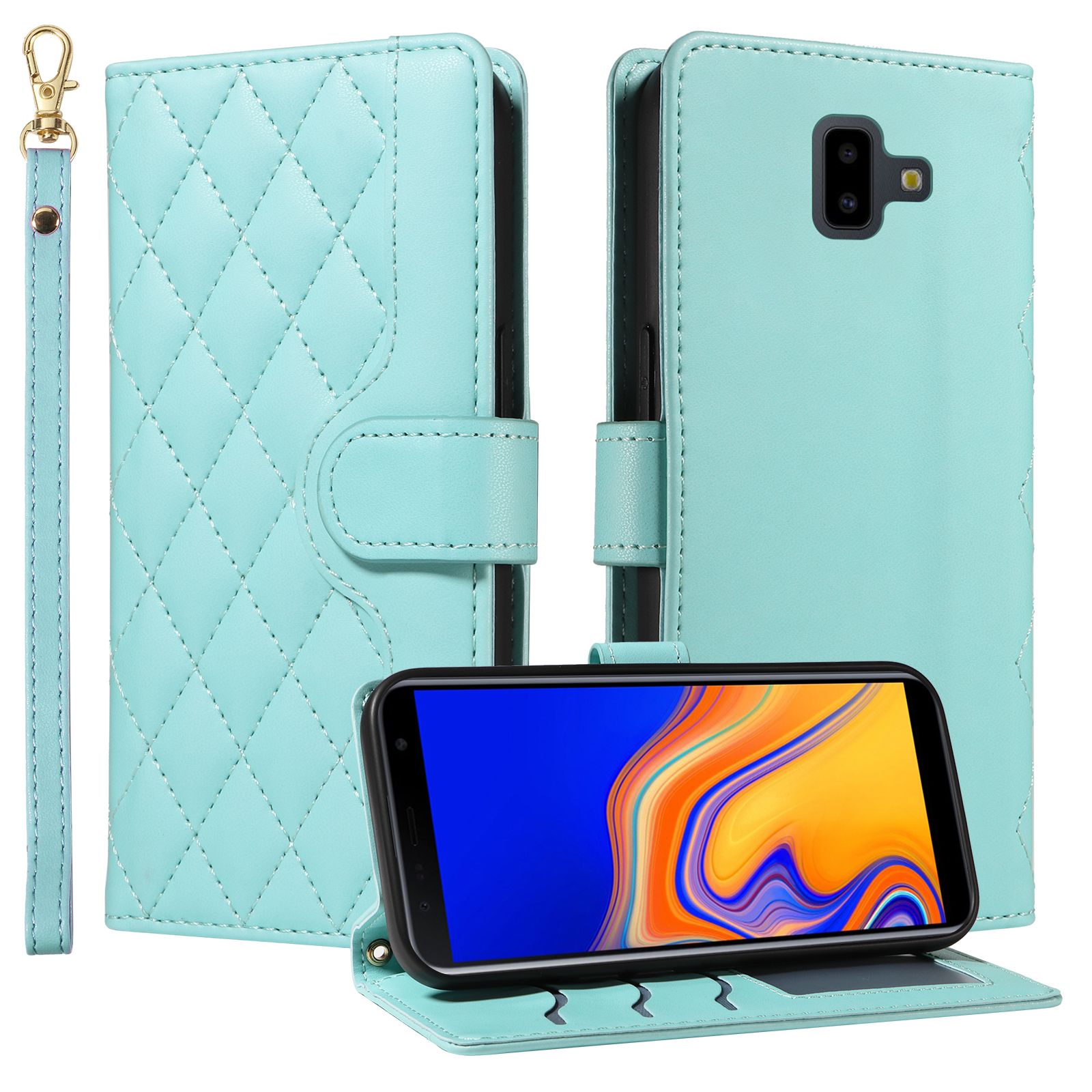 Wallet Case For Samsung Galaxy J6 Plus 2018 Leather Flip Stand Phone Bags Cover
