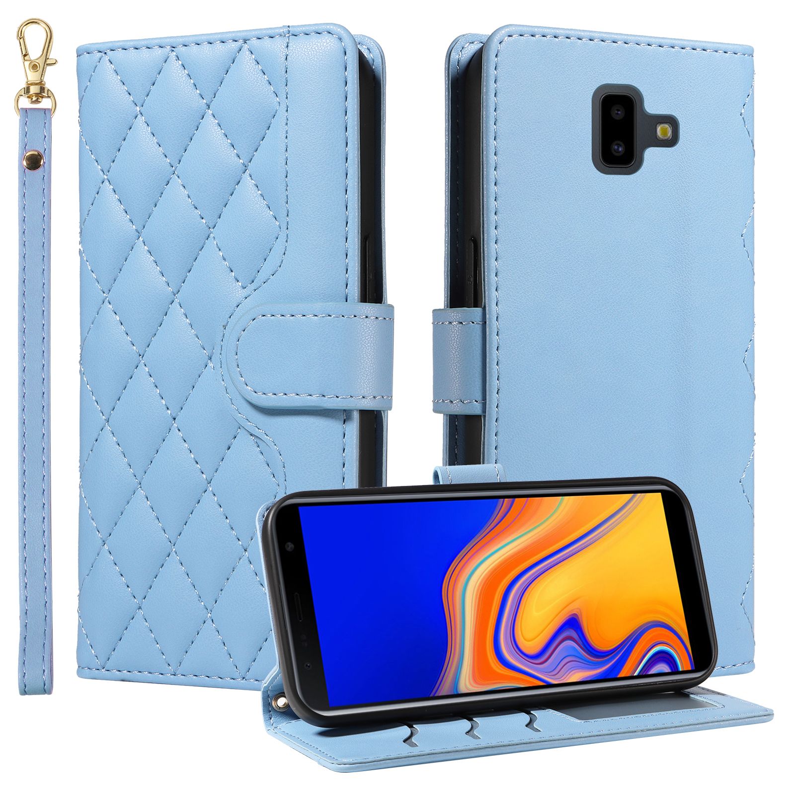 Wallet Case For Samsung Galaxy J6 Plus 2018 Leather Flip Stand Phone Bags Cover