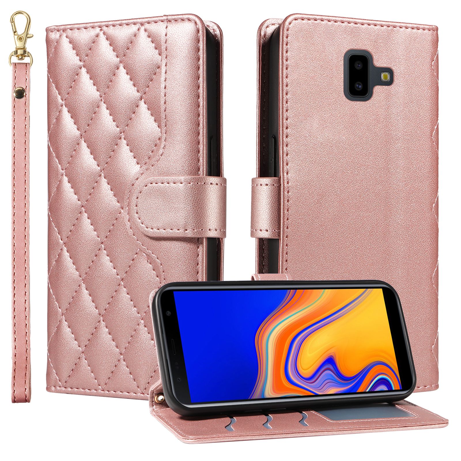 Wallet Case For Samsung Galaxy J6 Plus 2018 Leather Flip Stand Phone Bags Cover