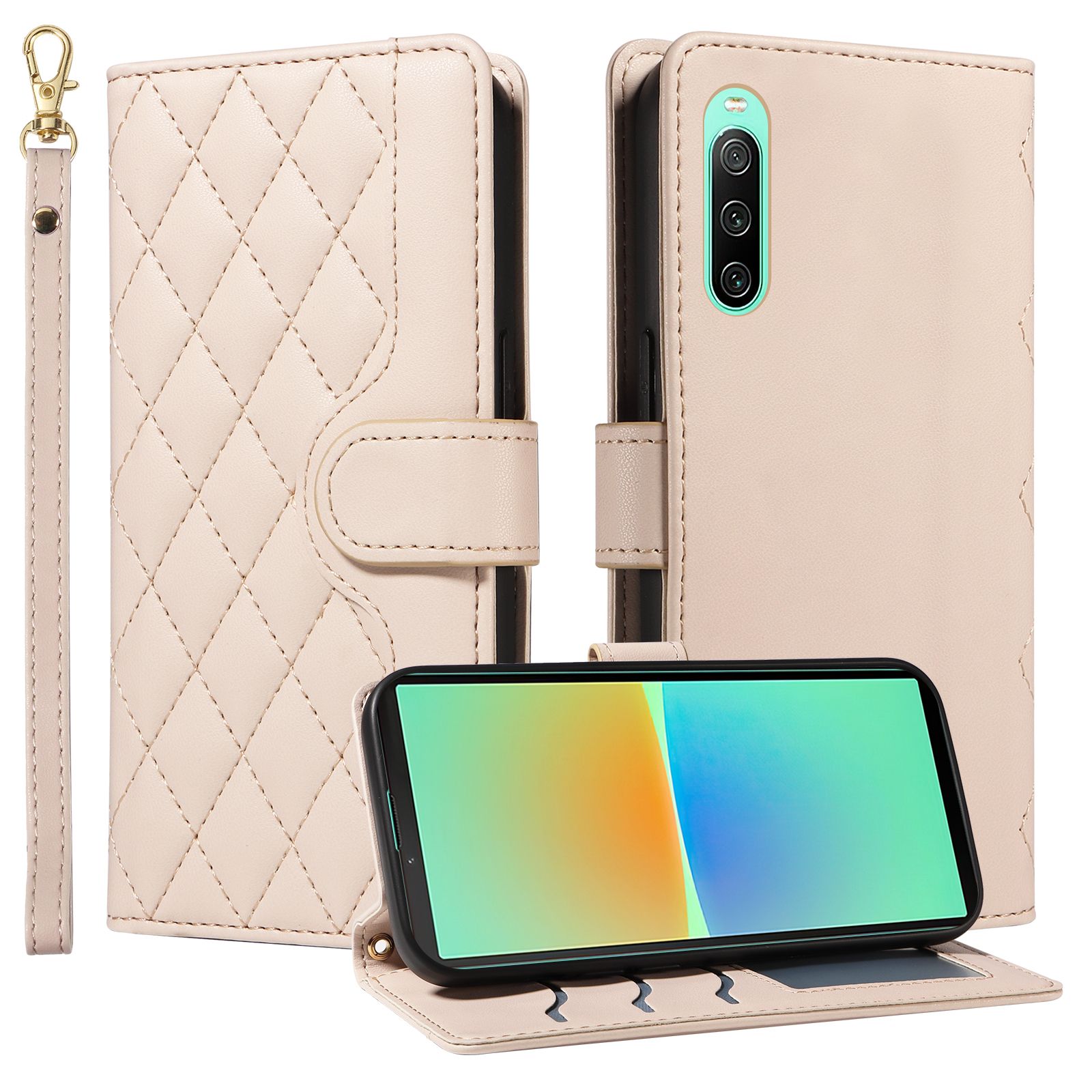 （katu) Wallet Case For  Sony Xperia 10 IV Leather Flip Stand Phone Bags Cover