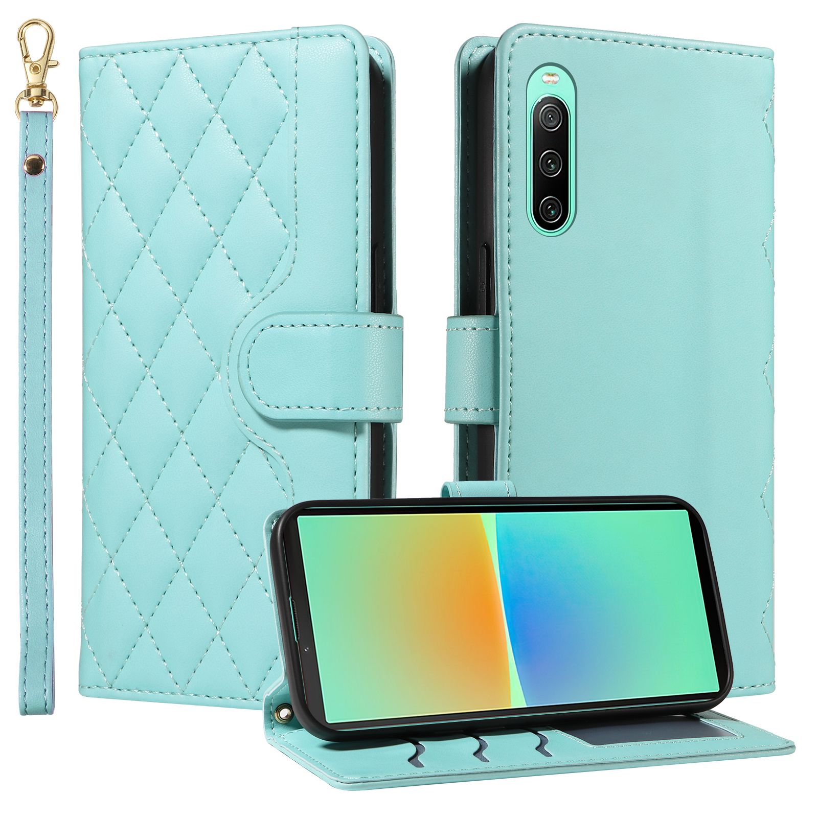 （katu) Wallet Case For  Sony Xperia 10 IV Leather Flip Stand Phone Bags Cover