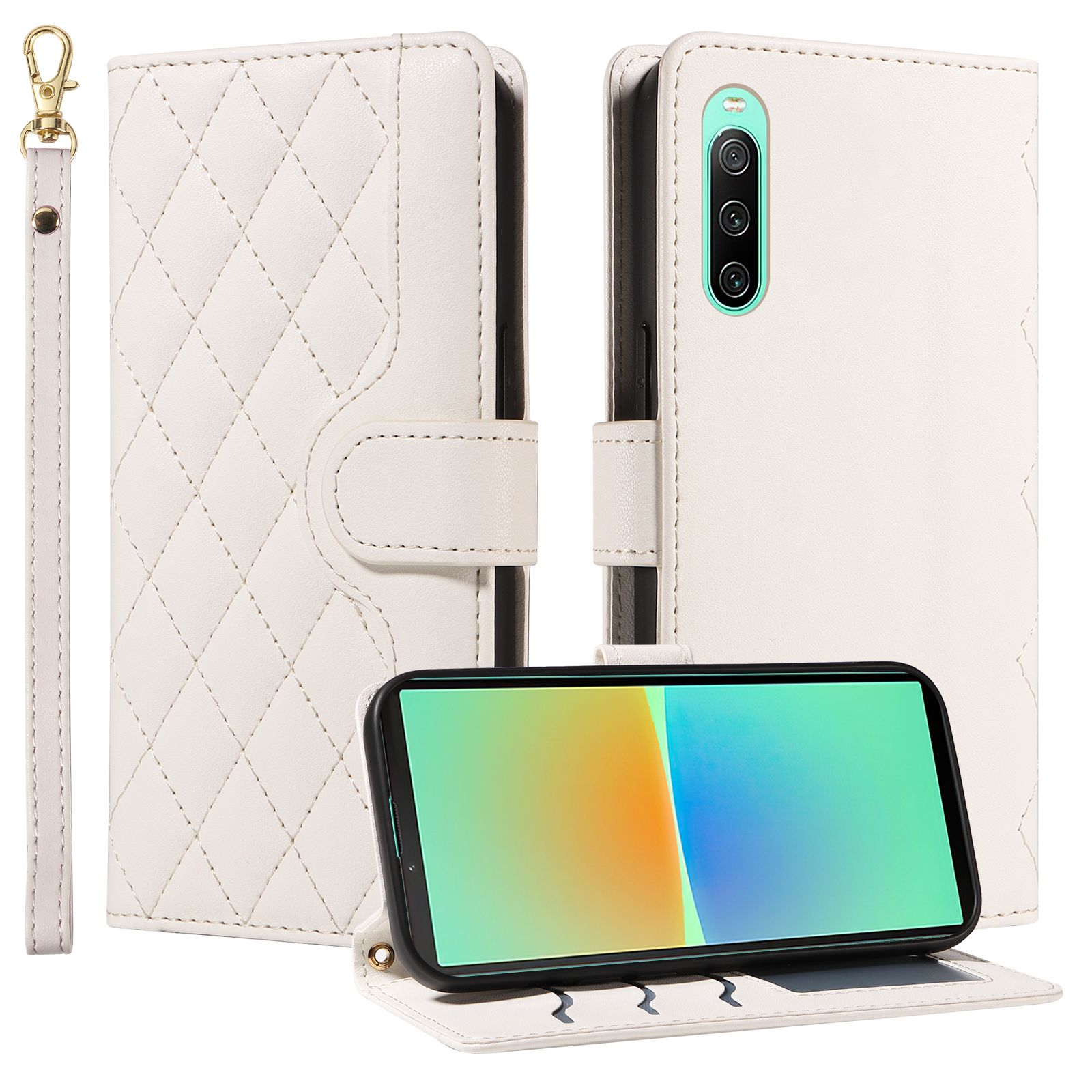 （katu) Wallet Case For  Sony Xperia 10 IV Leather Flip Stand Phone Bags Cover