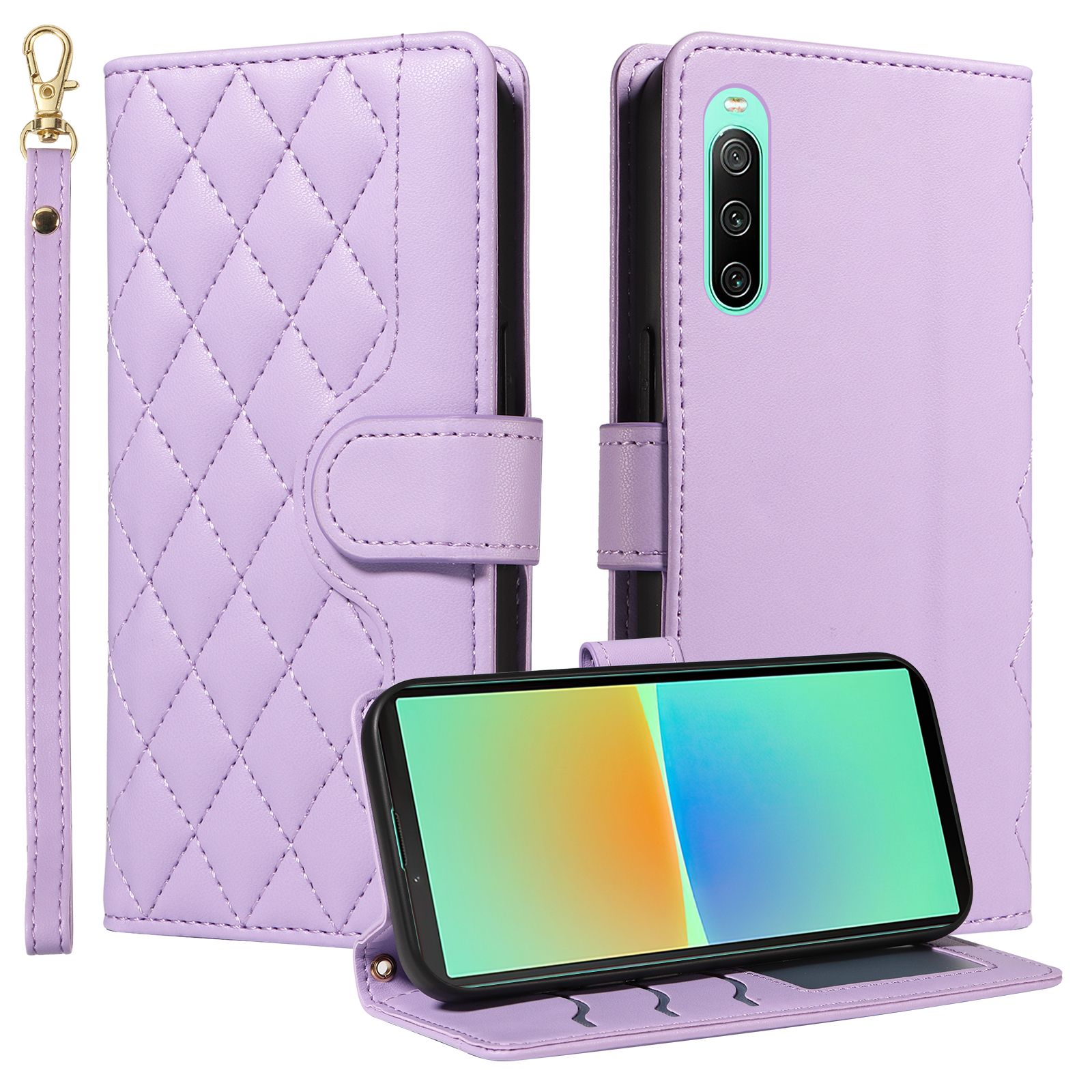 （katu) Wallet Case For  Sony Xperia 10 IV Leather Flip Stand Phone Bags Cover