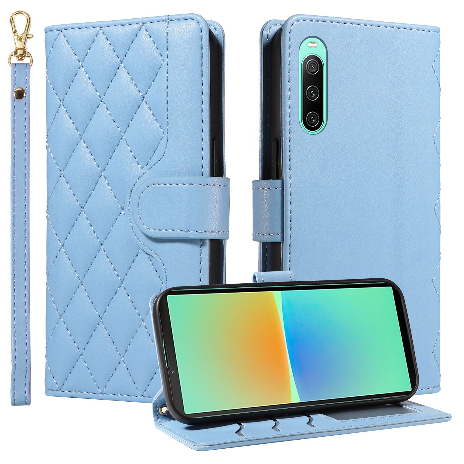 （katu) Wallet Case For  Sony Xperia 10 IV Leather Flip Stand Phone Bags Cover