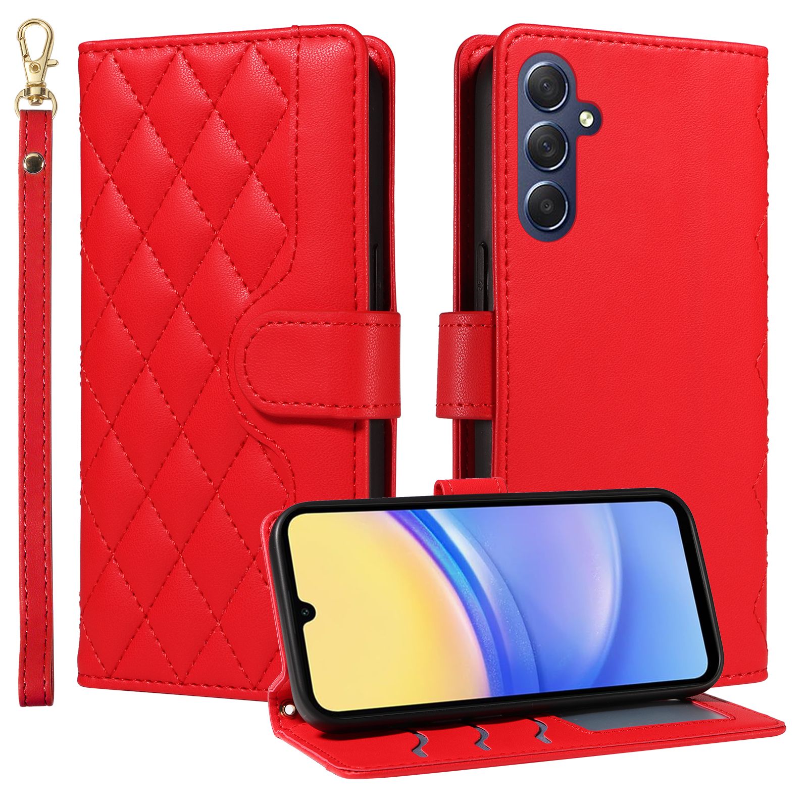 (katu) Wallet Case For Samsung Galaxy A15 4G 5G Leather Flip Stand Phone Bags Cover