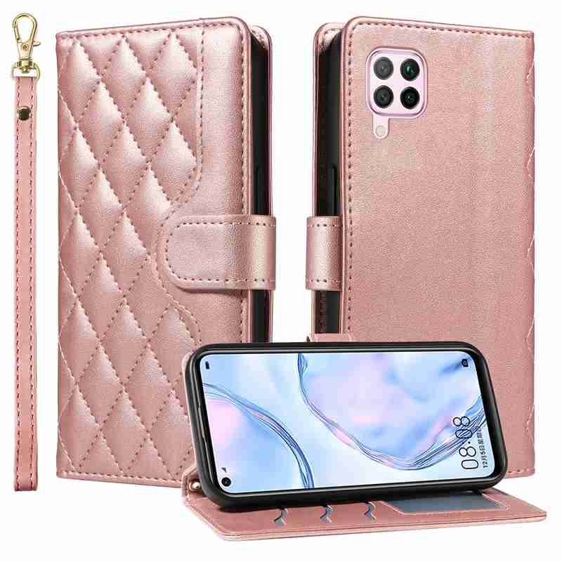 (katu) Wallet Case For Huawei P40 Lite /Nova 6 SE/Nova 7i Leather Flip Stand Phone Bags Cover