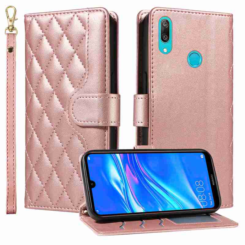 (katu) Wallet Case For Huawei Enioy 9/Y7 2019 Leather Flip Stand Phone Bags Cover