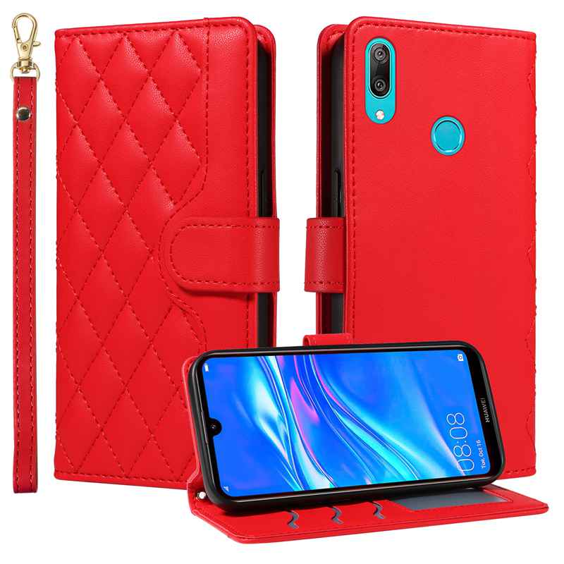 (katu) Wallet Case For Huawei Enioy 9/Y7 2019 Leather Flip Stand Phone Bags Cover