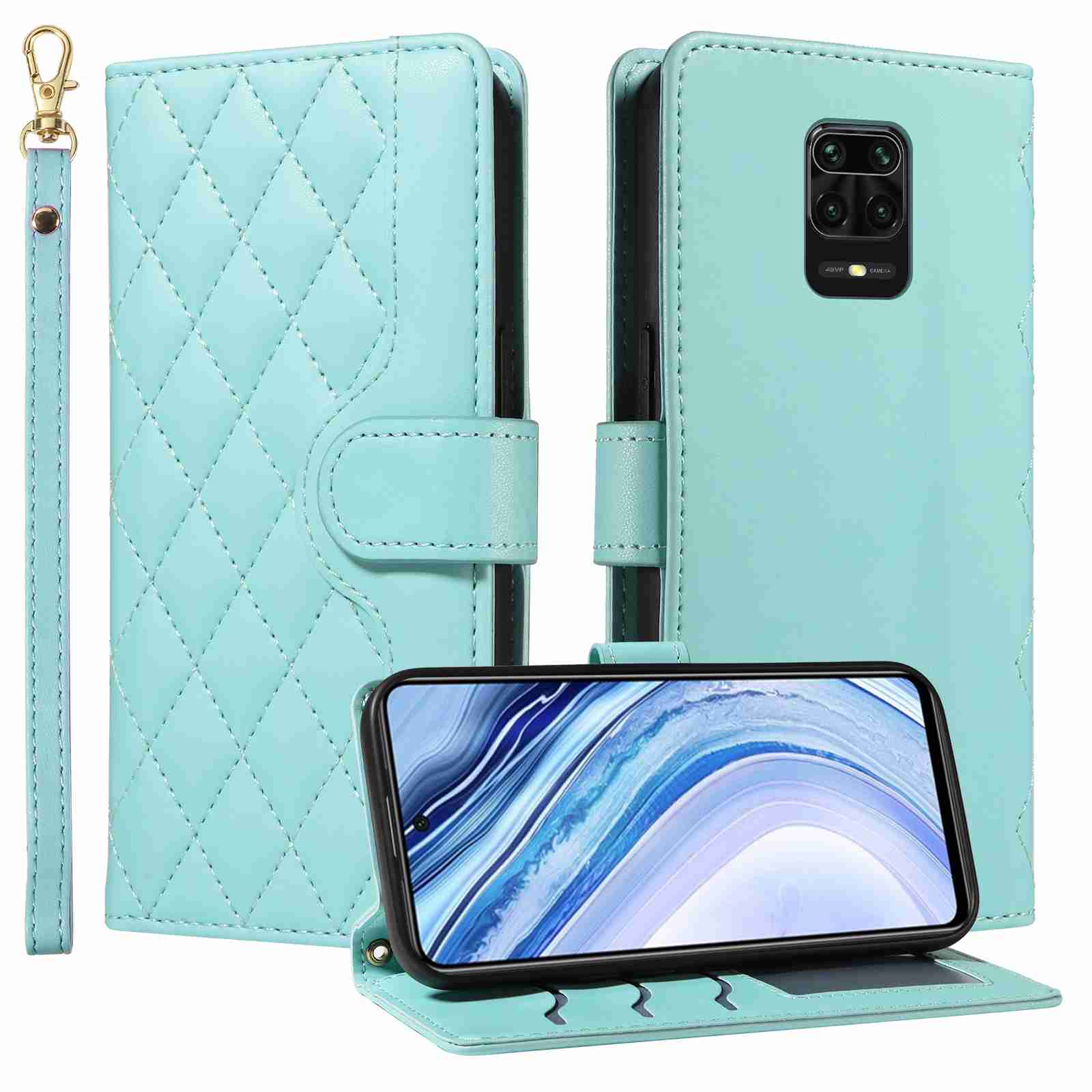 Luxury Skin Feel Flip Houndstooth Case For Xiaomi Redmi Note 9 pro 4G/Redmi Note 9S 4G/Redmi Note 9 pro Max 4G Fundas Wallet Cover