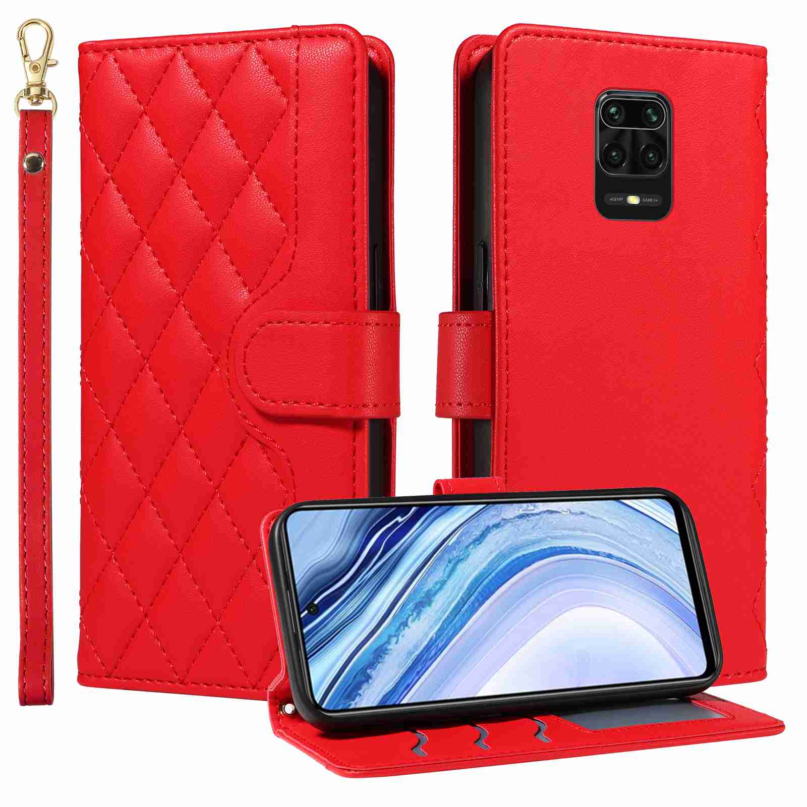 Luxury Skin Feel Flip Houndstooth Case For Xiaomi Redmi Note 9 pro 4G/Redmi Note 9S 4G/Redmi Note 9 pro Max 4G Fundas Wallet Cover