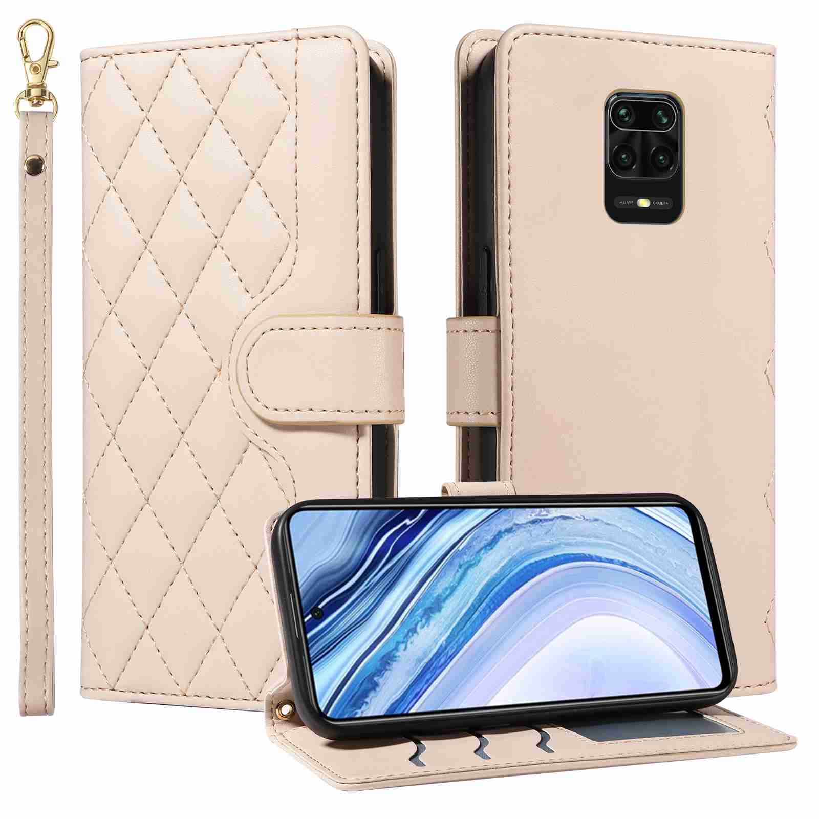 Luxury Skin Feel Flip Houndstooth Case For Xiaomi Redmi Note 9 pro 4G/Redmi Note 9S 4G/Redmi Note 9 pro Max 4G Fundas Wallet Cover