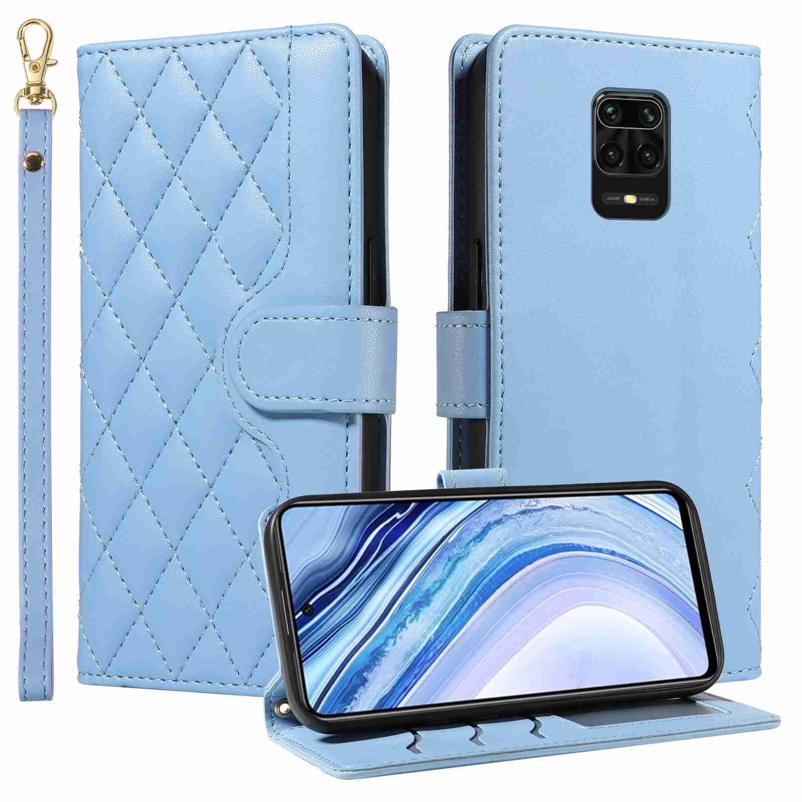 Luxury Skin Feel Flip Houndstooth Case For Xiaomi Redmi Note 9 pro 4G/Redmi Note 9S 4G/Redmi Note 9 pro Max 4G Fundas Wallet Cover